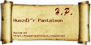 Huszár Pantaleon névjegykártya
